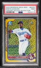 2022 Bowman Mega Box Yellow Mojo Refractor /75 Eddys Leonard PSA 9 MINT 0i1b