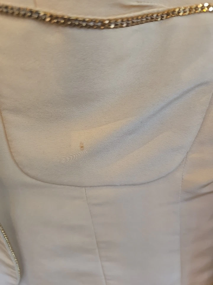 Authentic Vintage Chanel 1990 Ectu Cream Silk Jumbo Pearl S/S 1990 - Image 4 of 4