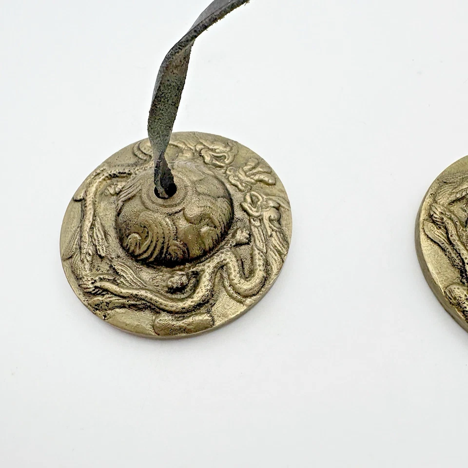 Campana nepalí de latón puro instrumento musical colgante adorno decoración Foto 2 de 4