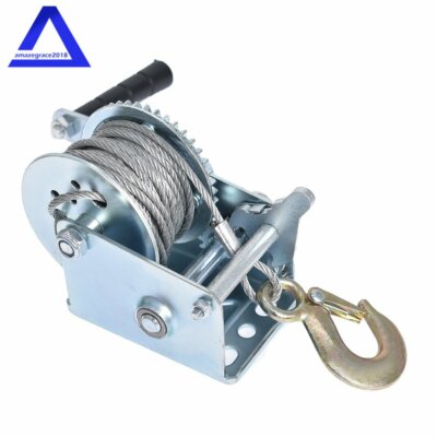 600 lbs Hand Winch Heavy Duty Steel Cable Crank Gear Winch For ATV Boat Trailer