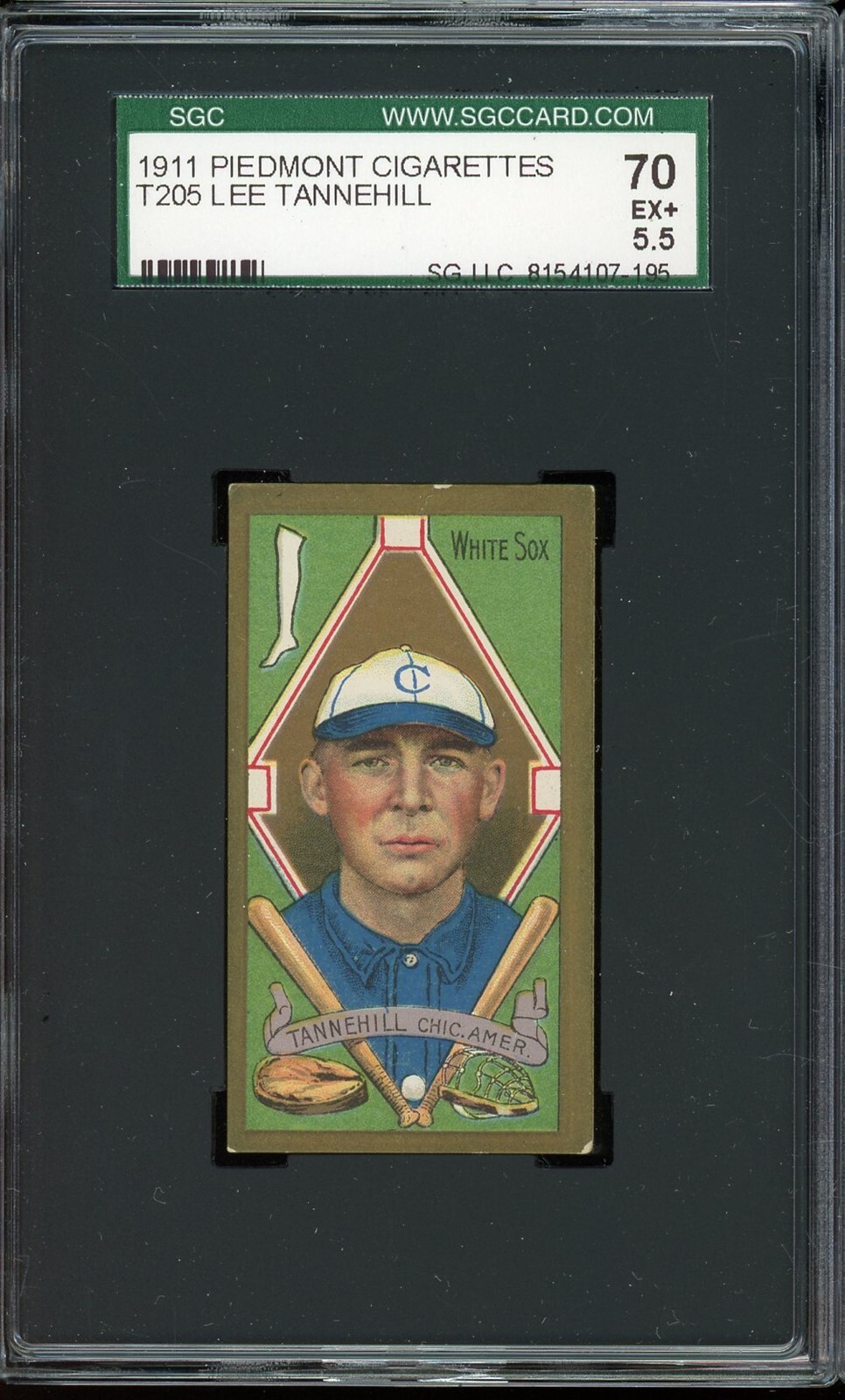 1911 T205 Gold Border Tobacco Lee Tannehill SGC 5.5