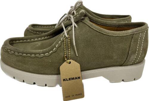 NEW ALLSAINTS LEIGH DERBY TAUPE SUEDE LEATHER SHOES, UK 11  display picture 3