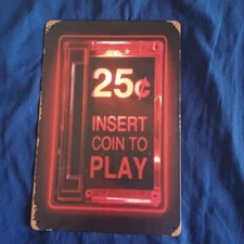 8"X12" Metal Sign Man Cave Wall Art Garage Bar Gas Station Insert Coin To Play