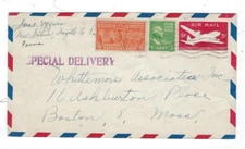 1949 Uprated #UC15 5c Airmail Postal Stationery, 1c PREXIE, Special Delivery