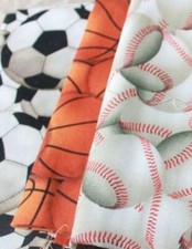 Sports Balls, Baseball, Footballs or Basketballs Cotton Fabric Your Choice