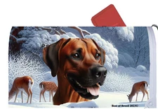 Rhodesian Ridgeback Winter Wonderland Mail Box Cover
