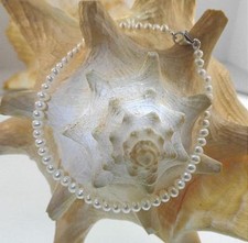 4MM CULTURED FRESHWATER WHITE MIXED BABY PEARL 925 SILVER BRACELET ANKLET 7"-11"
