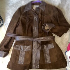 Women’s Jacket Coat Sz 12/ Lg ?leathers By New England Sports Wear Co. Usa