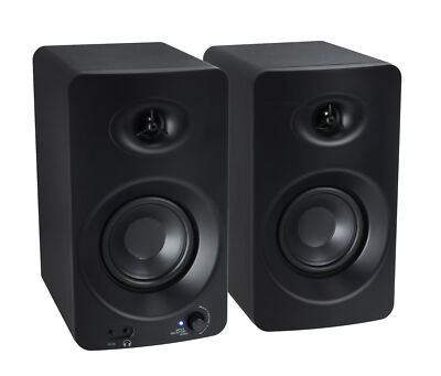 Pair Rockville ASM4 4'' Pro Studio Monitor Computer Speakers w/Bluetooth+Optical