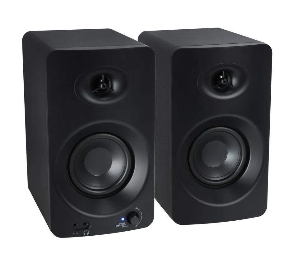Pair Rockville ASM4 4" Pro Studio Monitor Computer Speakers w/Bluetooth+Optical