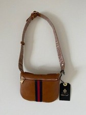 Moda Luxe Juno Brown Belt Bag Adjustable Strap Zip Close 3 Interior Compartments