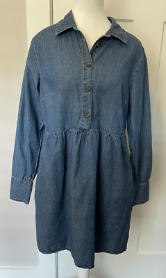 NINE WEST Womens Denim DRESS Long Sleeve BLUE Size M