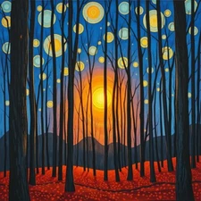 Digital picture Starry Night In The Woods JPEG printable file