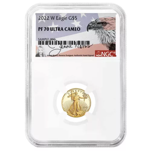 2022-W Proof $5 American Gold Eagle 1/10 oz NGC PF70UC Jennie Norris Eagle Si...