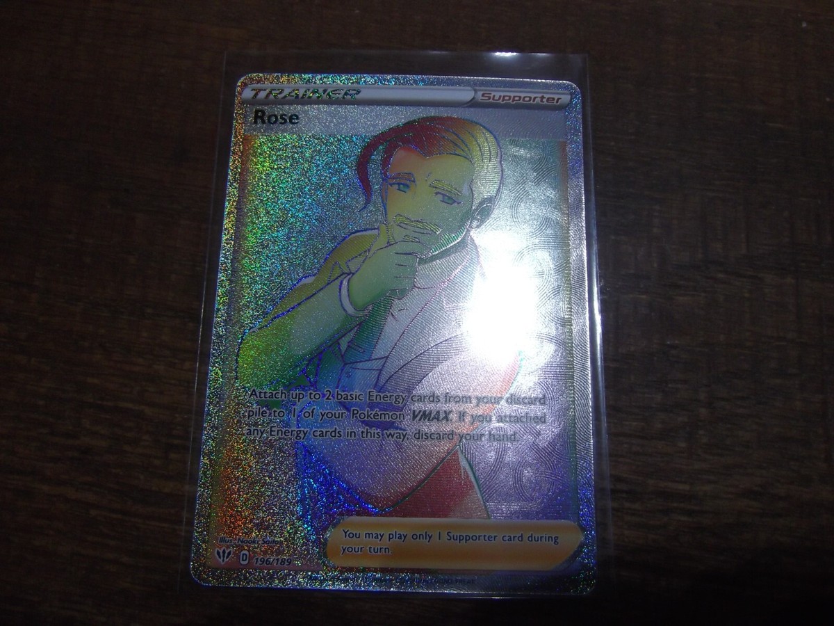 rainbow rare rose trainer card Rose (Secret) 196/189 Swsh03: Darkness Ablaze Holo for sale online