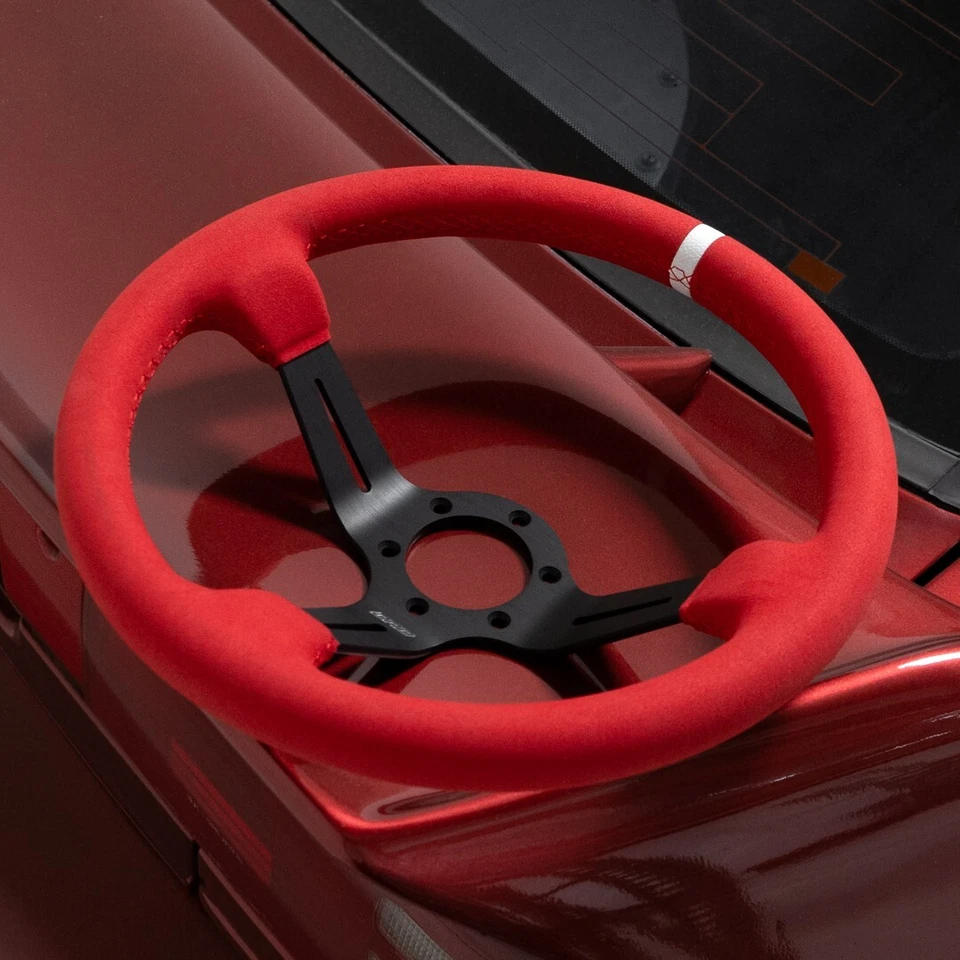 Rueda de carreras Alcantara interior a todo color DND Performance 350 mm (rojo) Foto 2 de 2