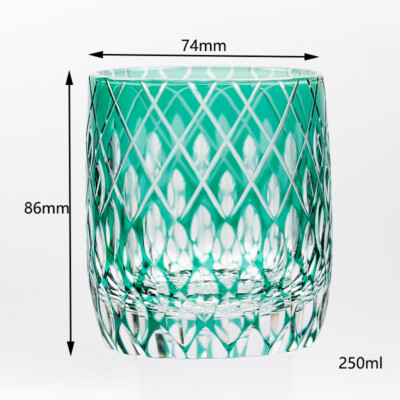 Hand Cut Crystal Brandy Glass – 10oz Large Bowl, Made From Partially Recycled Glass, Weighted Base