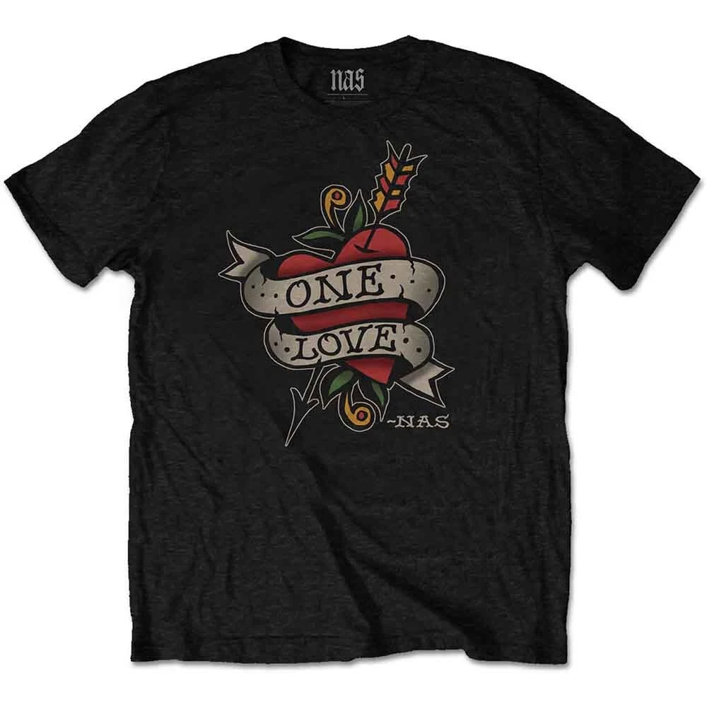 Nas Love Tattoo T-Shirt Black New