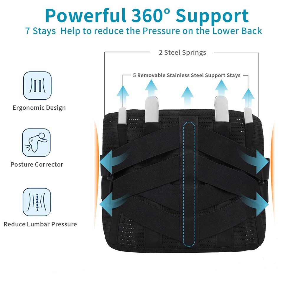 Heated Back Braces, Breathable Back Support Belt with Heating Operated