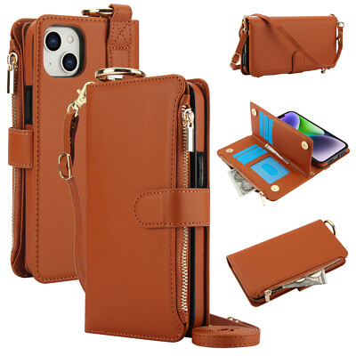 Leather Wallet Phone Case for For iPhone 17 Pro Max/16e/15 Plus/14/13/12/11/Air