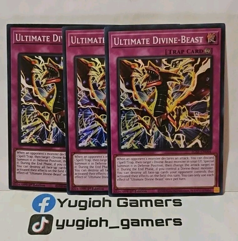 YUGIOH ULTIMATE DIVINE BEAST X3 EGS1-EN004 1 ST EDITION SUPER LIGHT PLAYED  | eBay