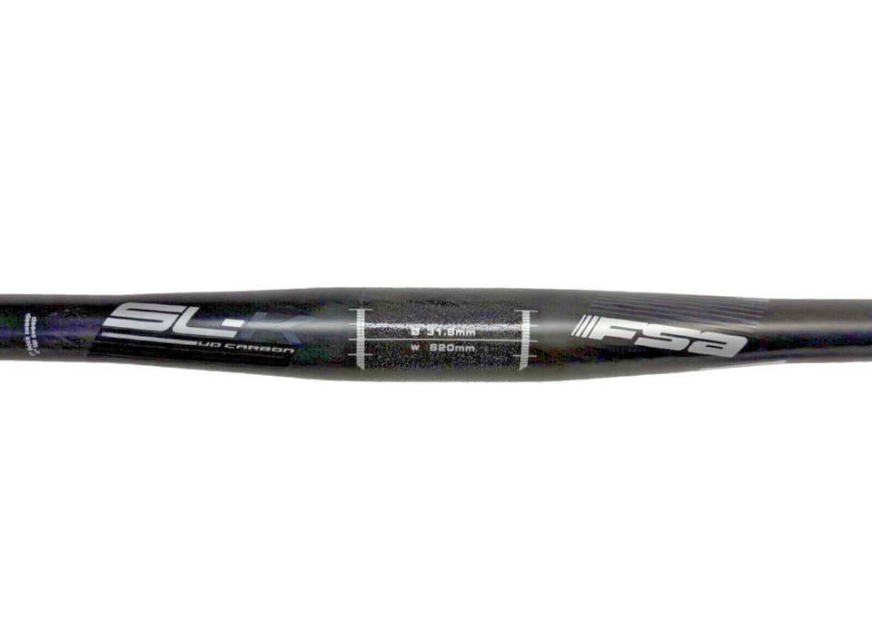 Manillar FSA SL-K UD fibra de carbono XC MTB 31,8 mm abrazadera 0 mm elevación 620 mm ancho negro Foto 4 de 4