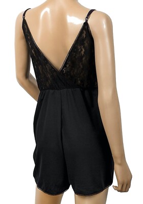 Ex Primark Women Girls Ladies Lace Panel Wrap Playsuit Jumpsuit Black