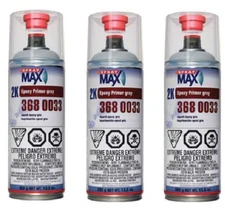 SprayMax 3680033, 2K Epoxy Rust-Cure Primer, Gray, Aerosol (3 Pack)