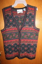 Women's Portraits by Northern Isles Hand Embroidered Vest Great Condition LARGE
