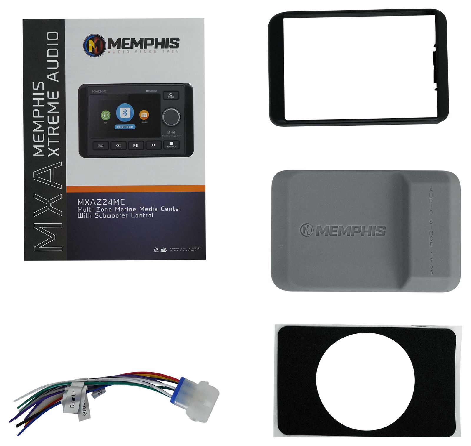 Memphis MXAZ24MC 2-зонный морской Bluetooth-приемник Белые динамики для вейкбординга 65 дюймов