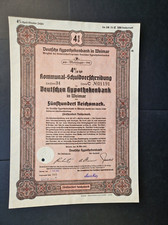 4 % Kommunal-Schuldverschr. Deutsche Hypothekenbank 500 RM Mai 1941 Weimar