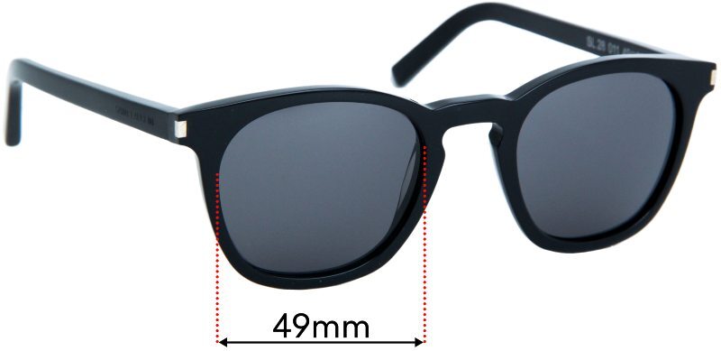 Lenti occhiali da sole di ricambio SFx si adattano a Saint Laurent SL 28 49 mm di larghezza
