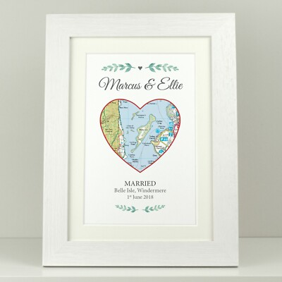 Personalisiertes Hochzeitsgeschenk / Jubiläumsgeschenk Met Verlobt Verheiratet Drucke VA096