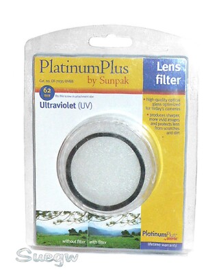 62mm Sunpak Platinum Plus UV Lens Filter