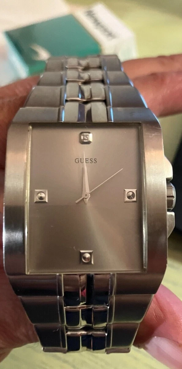 Guess Men s U10014G4 Black Stainless Steel Quartz Watch eBay