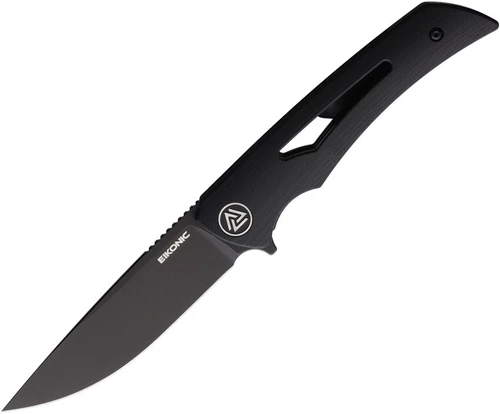 EIKONIC Aperture Linerlock Black G10 Folding D2 Steel Pocket Knife 550BB