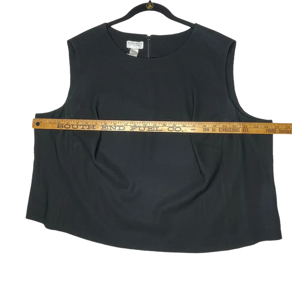 Camiseta sin mangas negra para mujer Elisabeth by Liz Claiborne 20P más cremallera trasera Foto 3 de 4