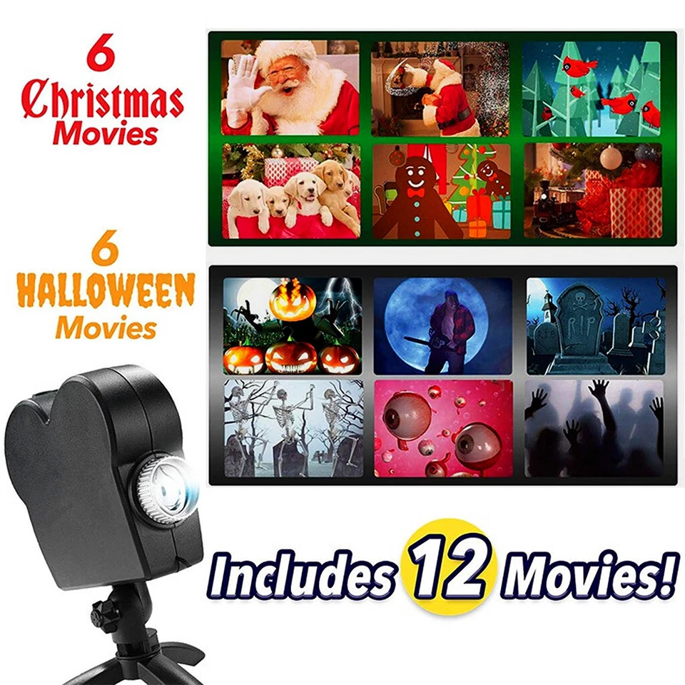 Weihnachten Halloween LED Laser Projektionslampe Muster Projektor Fenster Licht - Bild 2 von 4