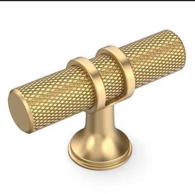 Amerdeco 10 Pack Knurled T-Bar Cabinet Knobs Champagne Bronze 2  Drawer Pulls