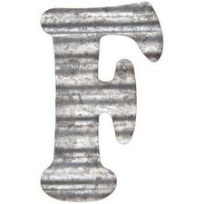 Rustic Corrugated 5" Metal Letter F Industrial Alphabet Sign Home Decor