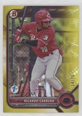 2022 Bowman Draft 1st Edition Yellow Foil 24/75 Ricardo Cabrera #BD-139 6u5