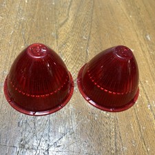 2 Vtg 507 Red Plastic Beehive Cone Lenses Marker Light Tow Truck Camper Auto