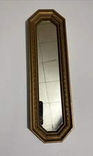 Vintage Home Interiors Gold Accent Mirror Wall Decor Octagon Shape Long Narrow