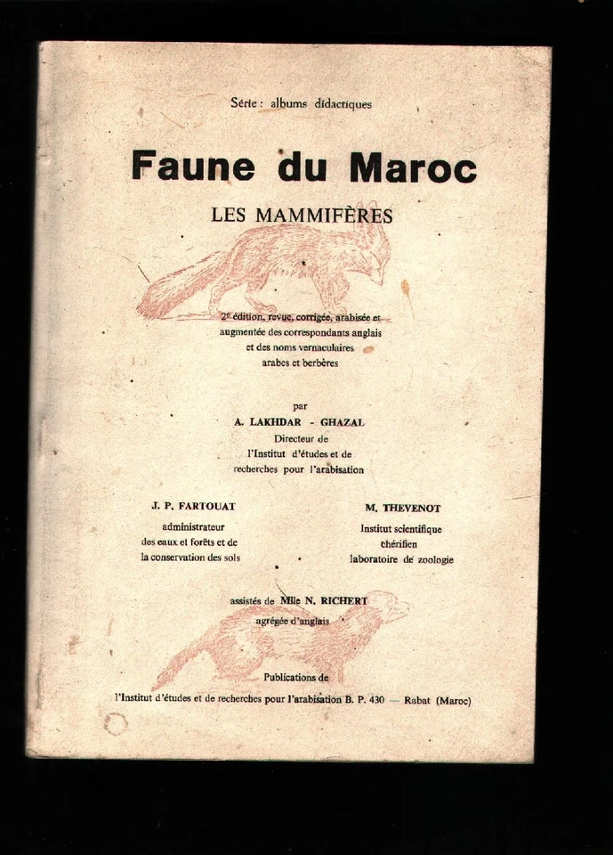 Faune du Maroc  Les Mammiferes - Bild 1 von 1