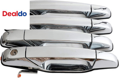 Exterior Chrome Door Handle 4 PCS Front Rear Driver & Passenger Compatible with