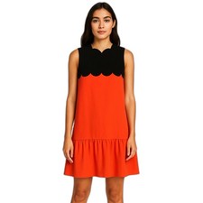 Victoria Beckham for target orange dress Scalloped Shift Dress size M posh spice
