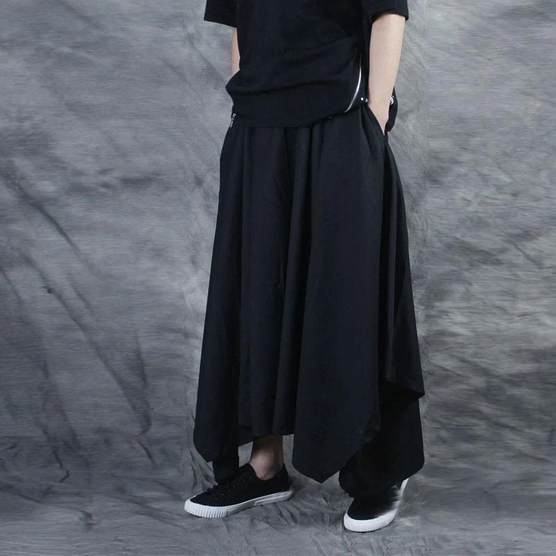 New Japanese Men's Casual Wide Leg Harem Pants pantskirt Pants Loose Trousers - Image 2 of 4
