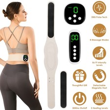 8 Modes Cordless Lower Back Waist Massager Heating Pad with Remote Magnetic Host