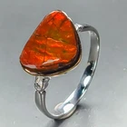 Fine art ring Natural Ammolite Ring 925 Sterling Silver Size 7 /R459162