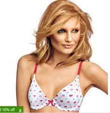 Maidenform 07959 Women's One Fab Fit Tailored T Shirt Bra HEARTS 38D